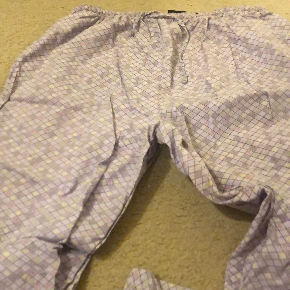 Purple patterned pajama pants